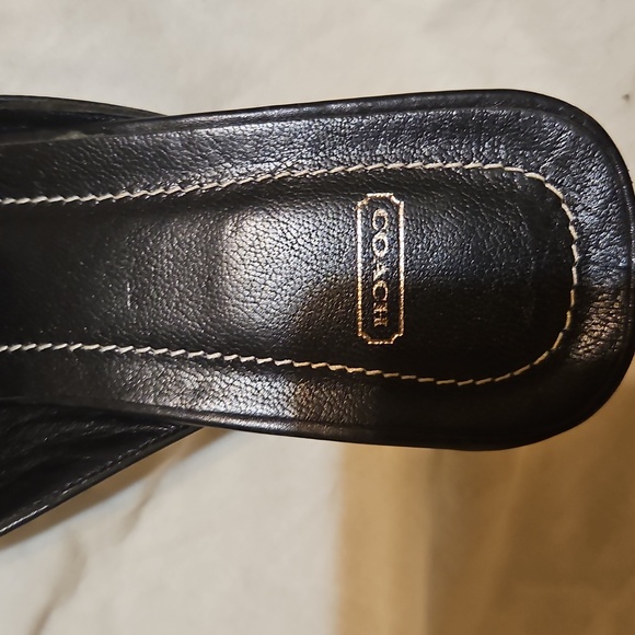 Coach Black Letter Mules 6b - Picture 4 of 5